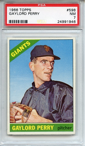 1966 Topps 598 Gaylord Perry PSA NM 7