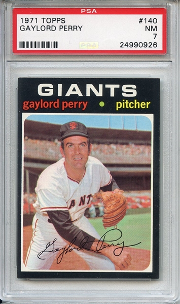 1971 Topps 140 Gaylord Perry PSA NM 7