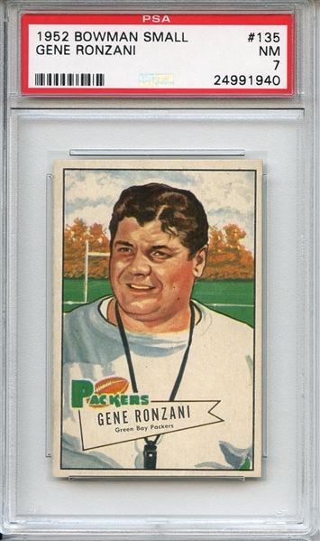1952 Bowman Small 135 Gene Ronzani PSA NM 7