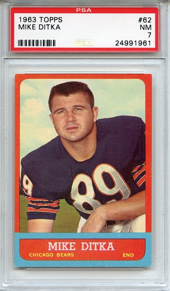 1963 Topps 62 Mike Ditka PSA NM 7