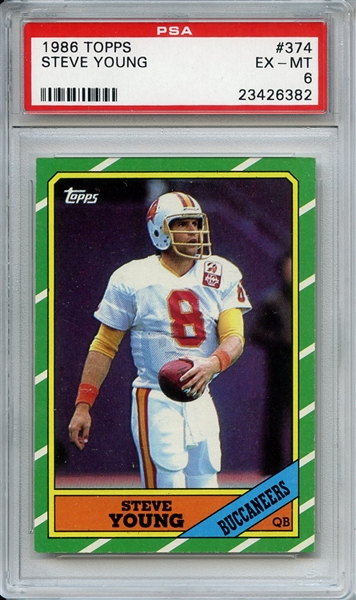 1986 Topps 374 Steve Young RC PSA EX-MT 6