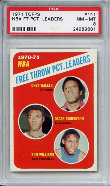1971 Topps 141 NBA Ft Pct Leaders Robertson PSA NM-MT 8