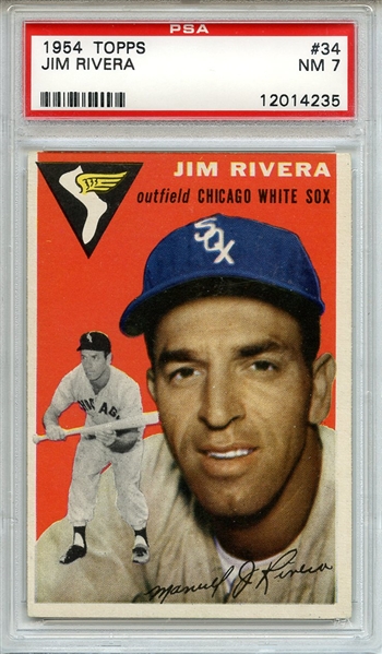1954 Topps 34 Jim Rivera PSA NM 7
