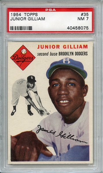 1954 Topps 35 Junior Gilliam PSA NM 7