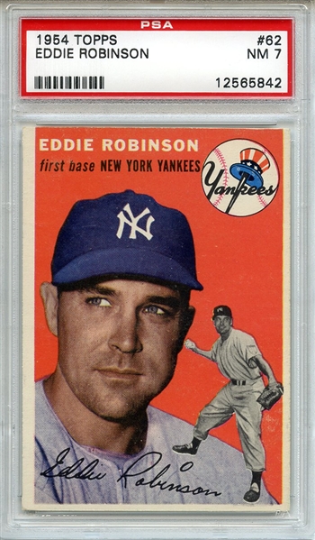 1954 Topps 62 Eddie Robinson PSA NM 7