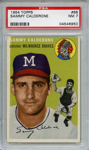 1954 Topps 68 Sammy Calderone PSA NM 7