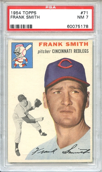 1954 Topps 71 Frank Smith PSA NM 7