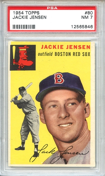 1954 Topps 80 Jackie Jensen PSA NM 7