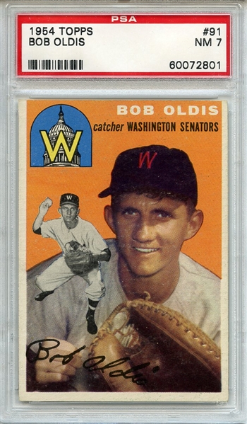 1954 Topps 91 Bob Oldis PSA NM 7