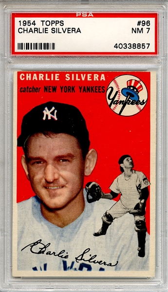 1954 Topps 96 Charlie Silvera PSA NM 7
