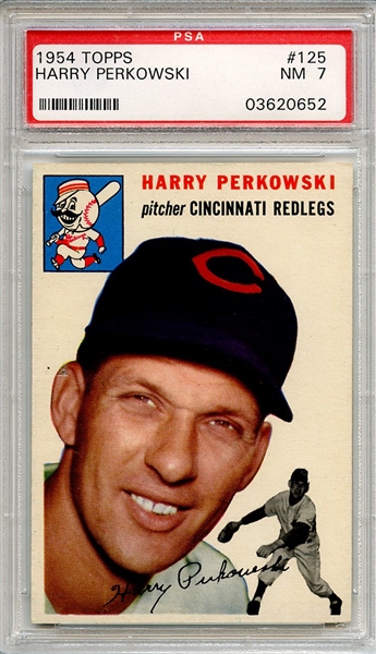 1954 Topps 125 Harry Perkowski PSA NM 7