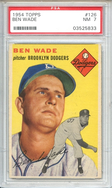 1954 Topps 126 Ben Wade PSA NM 7