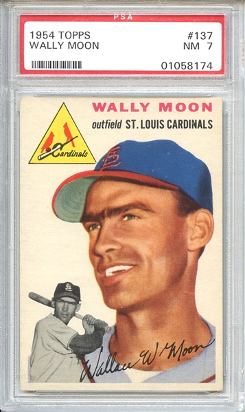 1954 Topps 137 Wally Moon PSA NM 7