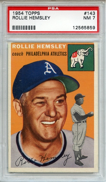 1954 Topps 143 Rollie Hemsley PSA NM 7