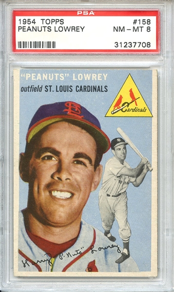 1954 Topps 158 Peanuts Lowrey PSA NM-MT 8