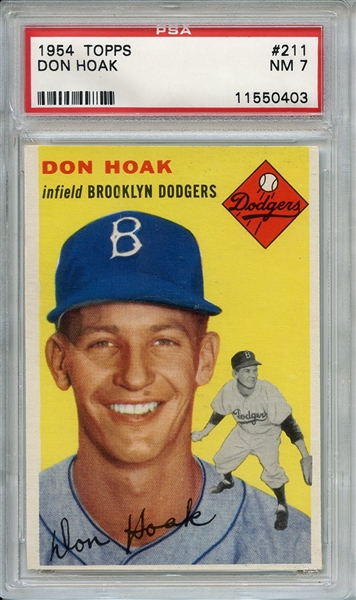 1954 Topps 211 Don Hoak PSA NM 7