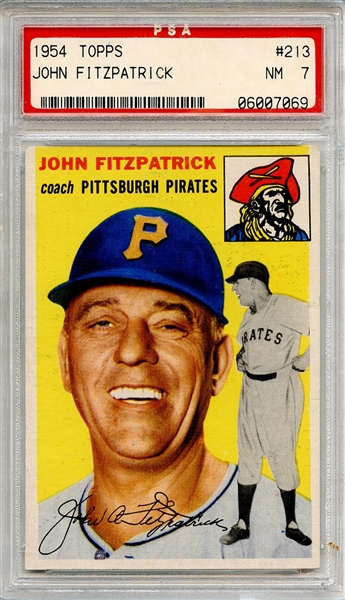 1954 Topps 213 John Fitzpatrick PSA NM 7
