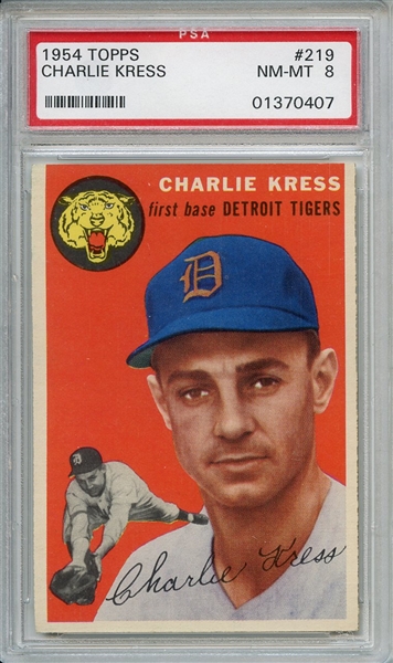 1954 Topps 219 Charlie Kress PSA NM-MT 8