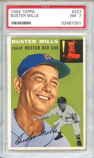 1954 Topps 227 Buster Mills PSA NM 7