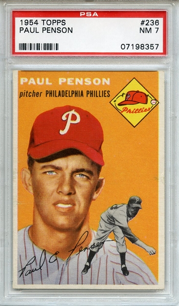 1954 Topps 236 Paul Penson PSA NM 7