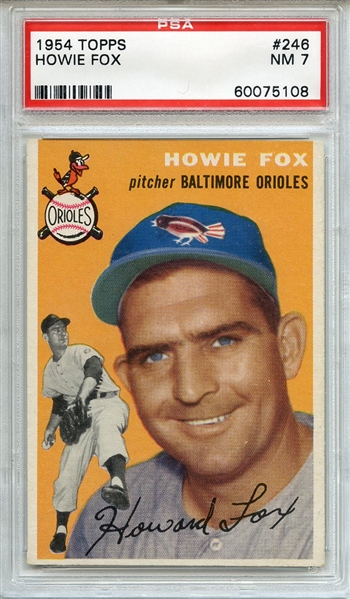 1954 Topps 246 Howie Fox PSA NM 7