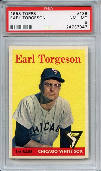 1958 Topps 138 Earl Torgeson PSA NM-MT 8