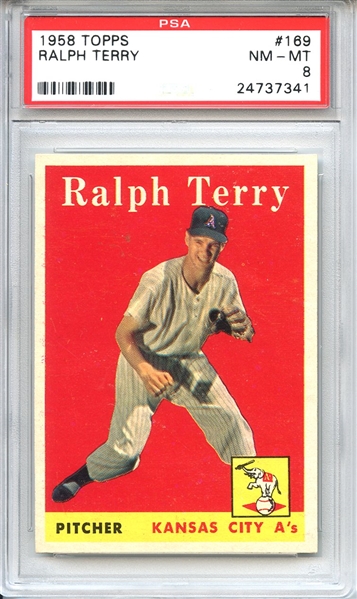 1958 Topps 169 Ralph Terry PSA NM-MT 8