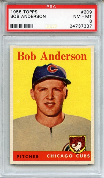 1958 Topps 209 Bob Amderson PSA NM-MT 8