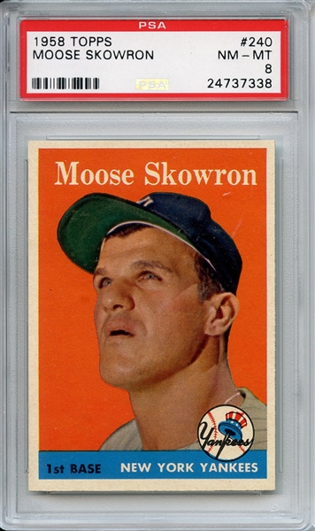 1958 Topps 240 Moose Skowron PSA NM-MT 8