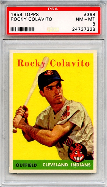 1958 Topps 368 Rocky Colavito PSA NM-MT 8