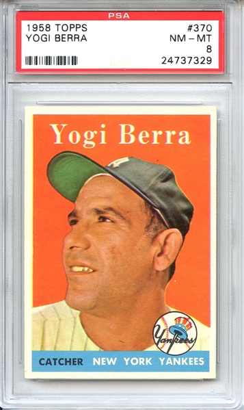 1958 Topps 370 Yogi Berra PSA NM-MT 8