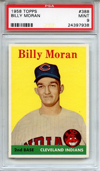 1958 Topps 388 Billy Moran PSA MINT 9