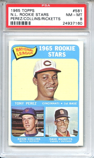 1965 Topps 581 Tony Perez RC PSA NM-MT 8