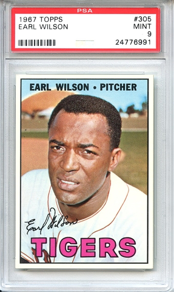 1967 Topps 305 Earl Wilson PSA MINT 9