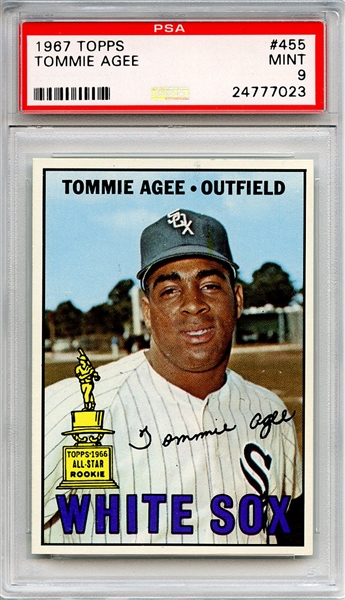 1967 Topps 455 Tommie Agee PSA MINT 9
