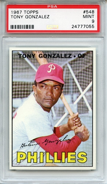1967 Topps 548 Tony Gonzalez PSA MINT 9