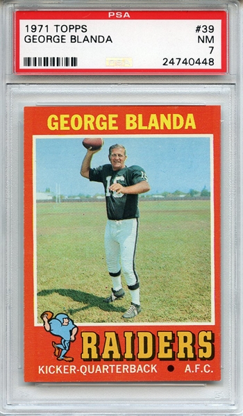 1971 Topps 39 George Blanda PSA NM 7