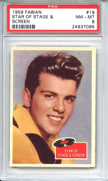 1959 Fabian 19 Star of the Stage & Screen PSA NM-MT 8