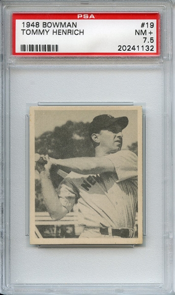 1948 Bowman 19 Tommy Henrich RC PSA NM+ 7.5