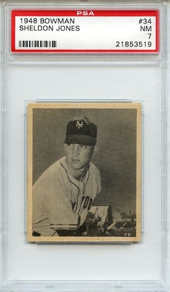 1948 Bowman 34 Sheldon Jones PSA NM 7