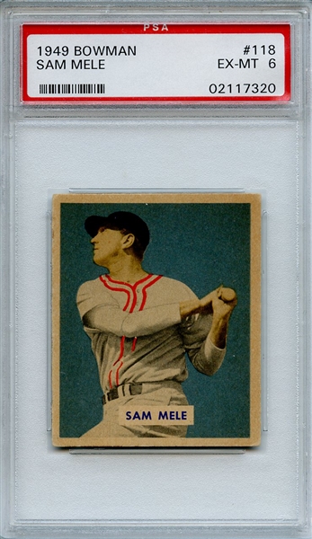 1949 Bowman 118 Sam Mele PSA EX-MT 6