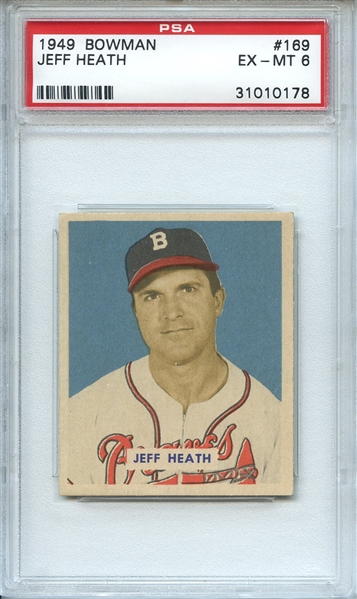 1949 Bowman 169 Jeff Heath PSA EX-MT 6