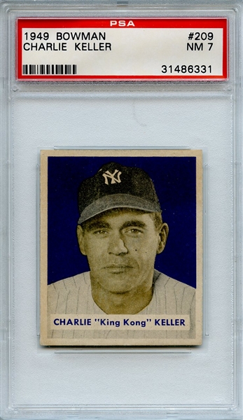 1949 Bowman 209 Charlie Keller PSA NM 7
