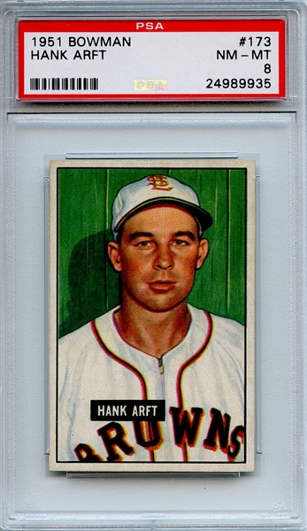 1951 Bowman 173 Hank Arft PSA NM-MT 8