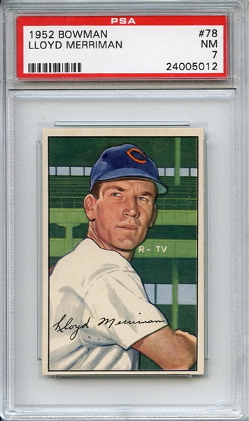 1952 Bowman 78 Lloyd Merriman PSA NM 7