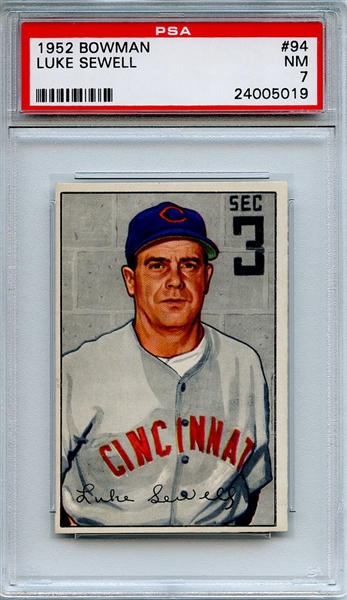 1952 Bowman 94 Luke Sewell PSA NM 7