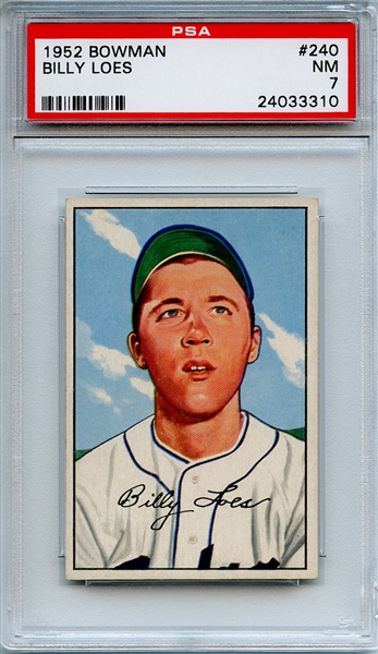 1952 Bowman 240 Billy Loes PSA NM 7