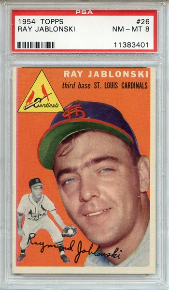1954 Topps 26 Ray Jablonski PSA NM-MT 8