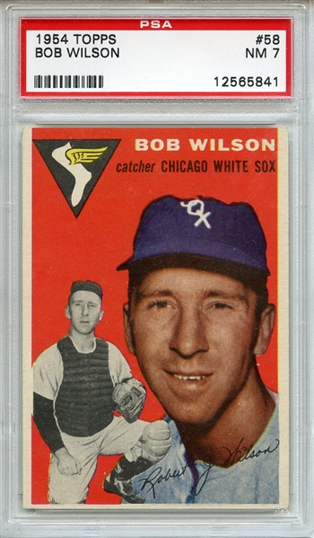 1954 Topps 58 Bob Wilson PSA NM 7