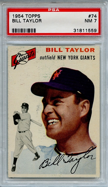1954 Topps 74 Bill Taylor PSA NM 7
